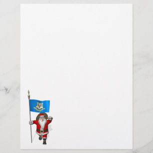 Santa Claus With Ensign Of Connecticut