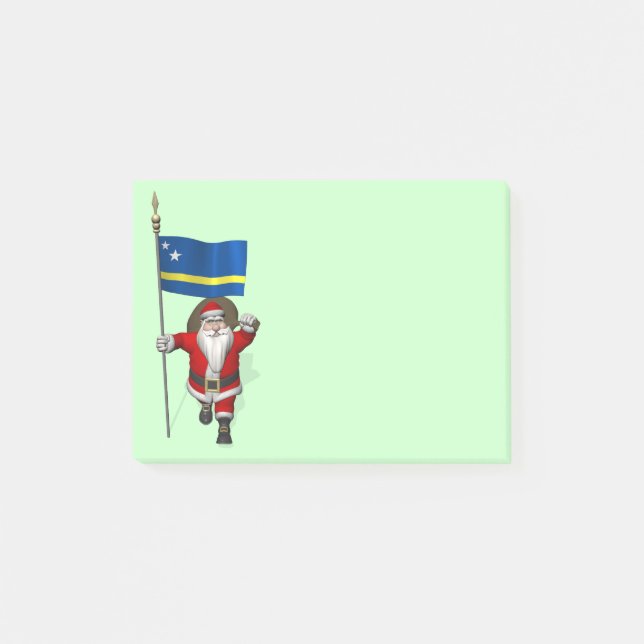 Santa Claus With Ensign Of Curaçao Post-it Notes (Front)