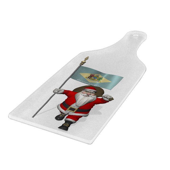 Santa Claus With Ensign Of Delaware Cutting Board (Corner)