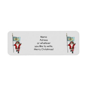 Santa Claus With Ensign Of Delaware Return Address Label