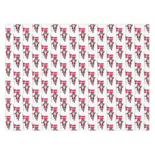 Santa Claus With Ensign Of Denmark Dannebrog Tablecloth