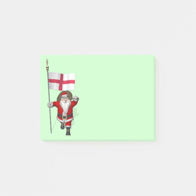 Santa Claus With Ensign Of England Post-it Notes (Front)