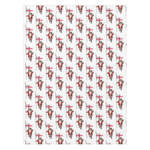 Santa Claus With Ensign Of England Tablecloth