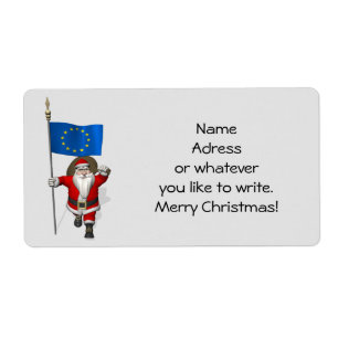 Santa Claus With Ensign Of European Union
