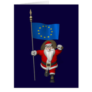 Santa Claus With Ensign Of European Union