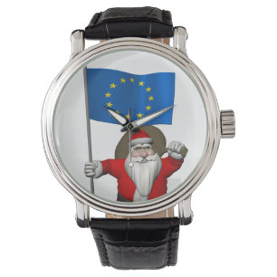 Santa Claus With Ensign Of European Union Watch