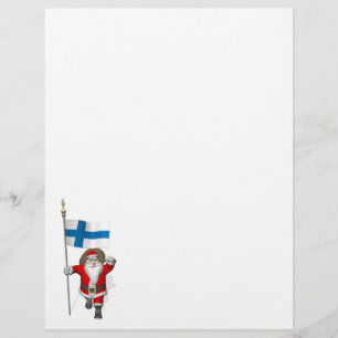 Santa Claus With Ensign Of Finland