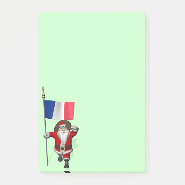 Santa Claus With Ensign Of France Post-it Notes (Front)