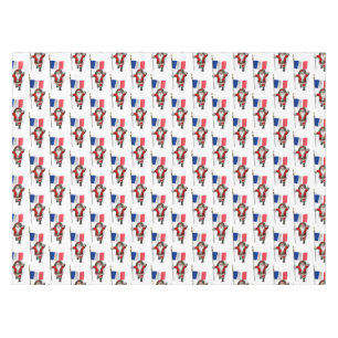 Santa Claus With Ensign Of France Tablecloth