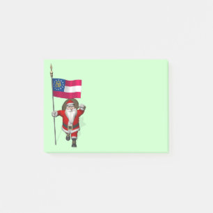 Santa Claus With Ensign Of Georgia Post-it Notes