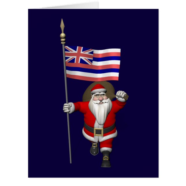Santa Claus With Ensign Of Hawaii (Front)