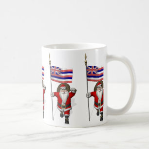 Santa Claus With Ensign Of Hawaii Coffee Mug