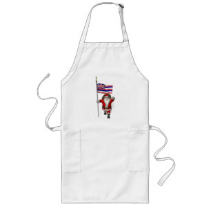 Santa Claus With Ensign Of Hawaii Long Apron