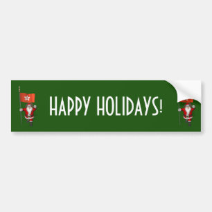 Santa Claus With Ensign Of Hong Kong Bumper Sticker