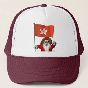 Santa Claus With Ensign Of Hong Kong Trucker Hat