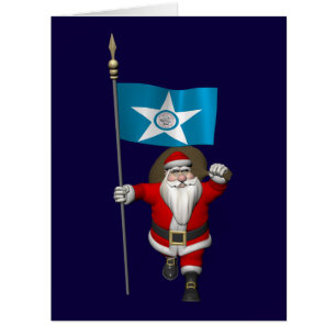 Santa Claus With Ensign Of Houston TX