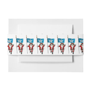 Santa Claus With Ensign Of Houston TX Invitation Belly Band