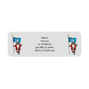 Santa Claus With Ensign Of Houston TX Return Address Label