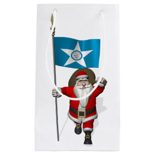 Santa Claus With Ensign Of Houston TX Small Gift Bag