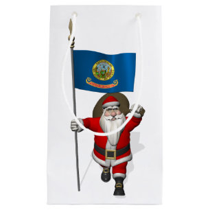 Santa Claus With Ensign Of Idaho Small Gift Bag