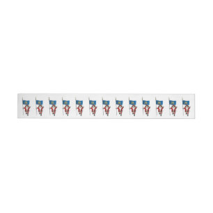 Santa Claus With Ensign Of Idaho Wrap Around Label