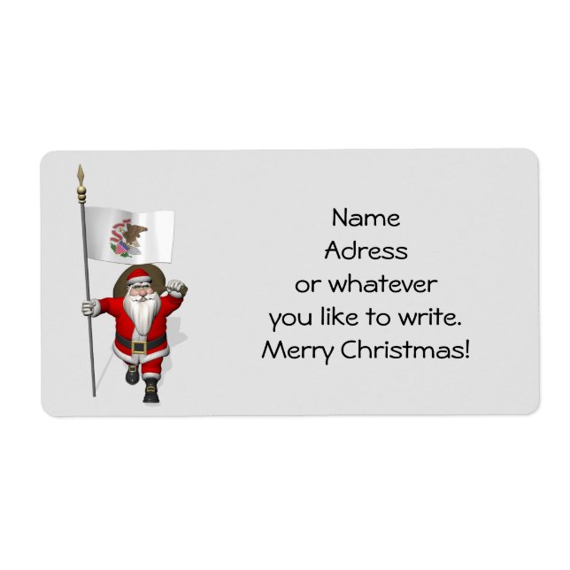 Santa Claus With Ensign Of Illinois (Front)