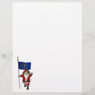 Santa Claus With Ensign Of Indiana