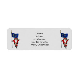 Santa Claus With Ensign Of Indiana Return Address Label