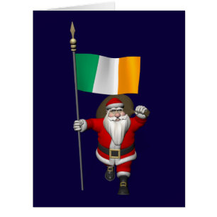 Santa Claus With Ensign Of Ireland