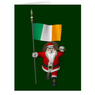 Santa Claus With Ensign Of Ireland