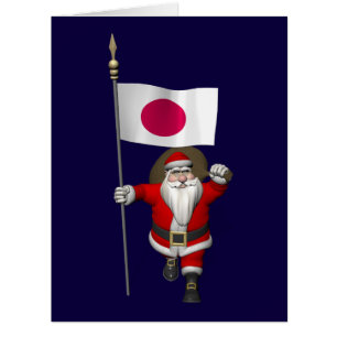 Santa Claus With Ensign Of Japan