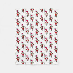 Santa Claus With Ensign Of Japan Fleece Blanket