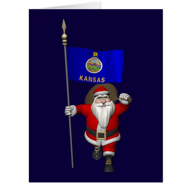 Santa Claus With Ensign Of Kansas (Front)