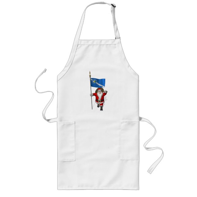 Santa Claus With Ensign Of Las Vegas Long Apron (Front)