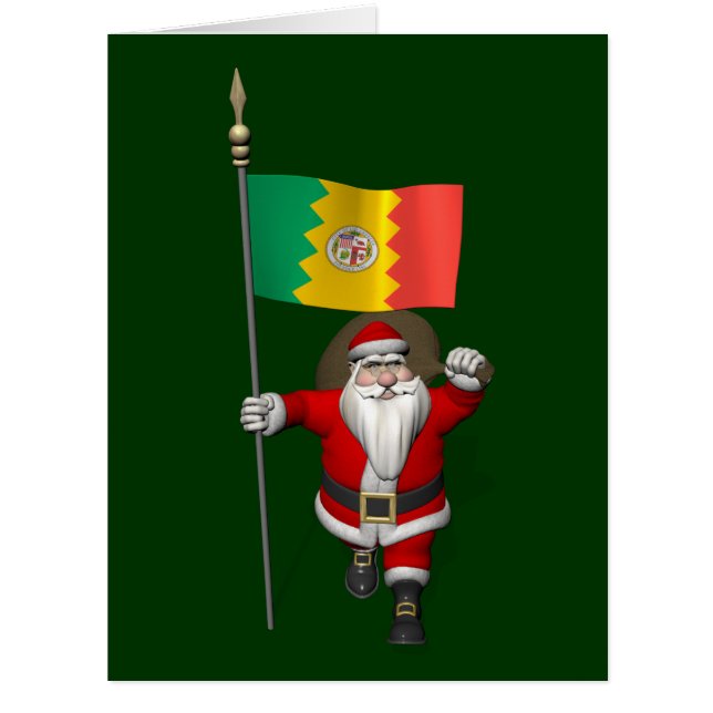 Santa Claus With Ensign Of Los Angeles (Front)
