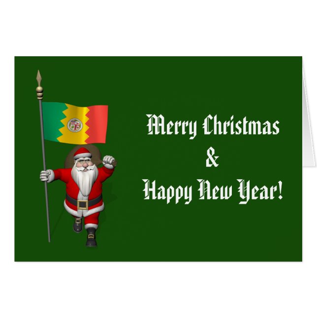 Santa Claus With Ensign Of Los Angeles (Front Horizontal)
