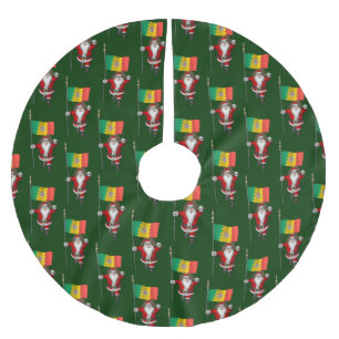 Santa Claus With Ensign Of Los Angeles Brushed Polyester Tree Skirt
