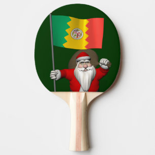 Santa Claus With Ensign Of Los Angeles Ping Pong Paddle