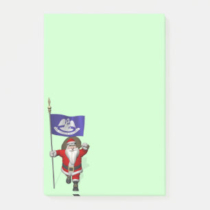 Santa Claus With Ensign Of Louisiana Post-it Notes