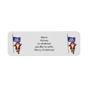 Santa Claus With Ensign Of Louisiana Return Address Label