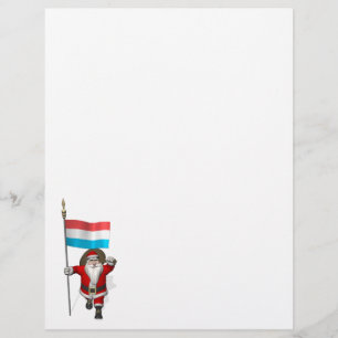 Santa Claus With Ensign Of Luxembourg