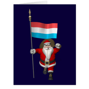 Santa Claus With Ensign Of Luxembourg