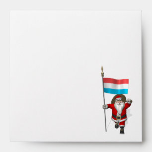 Santa Claus With Ensign Of Luxembourg Envelopes