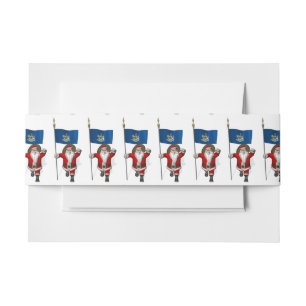 Santa Claus With Ensign Of Maine Invitation Belly Band