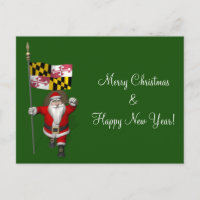 Santa Claus With Ensign Of Maryland