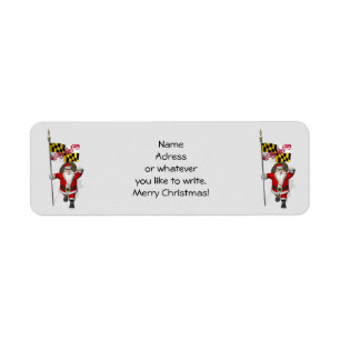 Santa Claus With Ensign Of Maryland Return Address Label