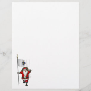 Santa Claus With Ensign Of Massachusetts