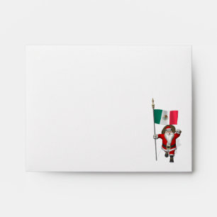Santa Claus With Ensign Of Mexico Envelope