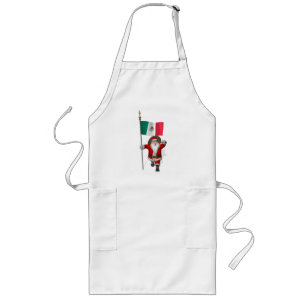Santa Claus With Ensign Of Mexico Long Apron