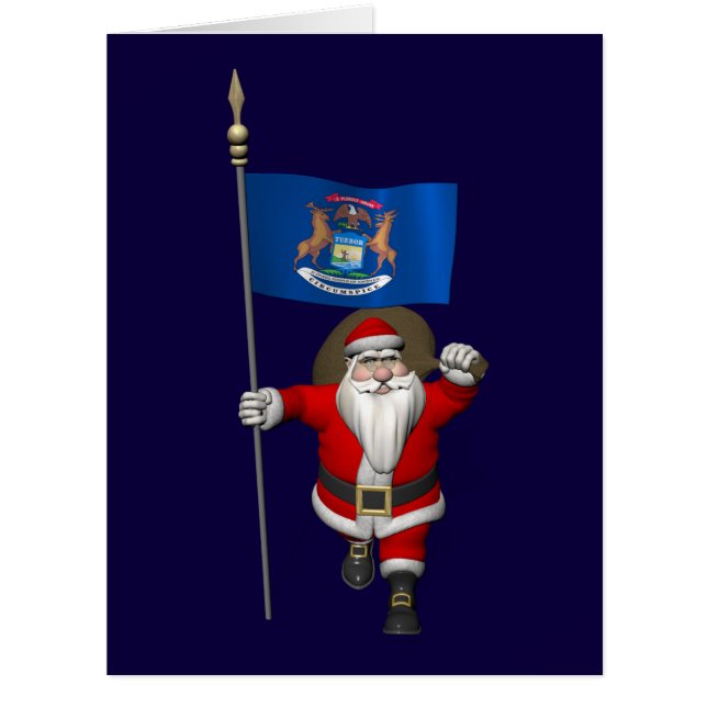 Santa Claus With Ensign Of Michigan (Front)